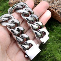 Grand bracelet à maillons en acier inoxydable pour homme, chaîne à maillons cubains Miami lourds, bracelets de motard pour grand poignet 8mm 9.5 pouces