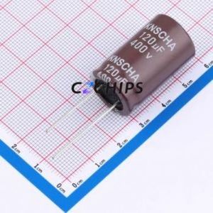 Condensateur électrolytique en aluminium à montage traversant DHG400M127N320S1AA, montage traversant, D18xL32mm 120uF 20% 400V 1.72A-100kHz - Product Image 1