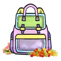 Doypack ziplock imprimé personnalisé sac spécial en mylar de forme irrégulière découpé emballage de biscuits gommeux pochette debout