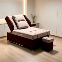 Fauteuil inclinable en cuir PU matelassé chevrons avec repose-pieds et appui-tête, idéal pour les salons de manucure - Vente chaude