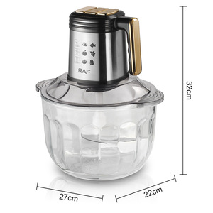 Robot culinaire électrique 500W, bol en verre haute puissance, hachoir-blender avec cinq lames tranchantes pour viande et légumes - Product Image 6