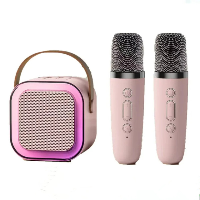 K12 Karaoke Machine Portable Pa Speaker System With 1-2 Wireless Microphones Home Family Singing Children's Gifts