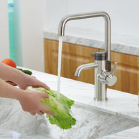 Robinet de cuisine à affichage numérique, double bec, distributeur d'eau chaude instantanée, mitigeur monocommande à poser sur plan
