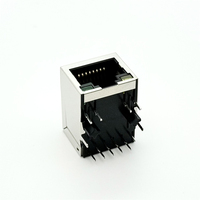 Connecteur RJ45 femelle à port unique Soulin 10GbE blindé magnétique 10P8C avec transformateur intégré, LED verte/jaune, PCB IP20