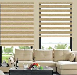 Manual electric lift blackout soft gauze curtain sunscreen blinds sunshade zebra blinds customized.