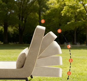Divano Letto Moderno Regolabile a Una Piazza con Movimento a <span class=keywords><strong>Dondolo</strong></span>, Rivestimento in Tessuto e Struttura in Metallo - Arredamento di Alta Qualità per Soggiorno - Product Image 5