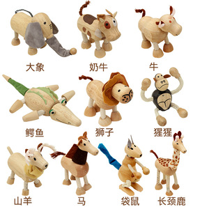 Juego de Animales de la Selva de Madera en Miniatura de Color Personalizado, Figuras de Animales Salvajes para Aprendizaje y Recuerdos de Fiesta - Product Image 1