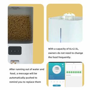 Alimentador de mascotas inteligente controlado por aplicación WiFi, dispensador de comida automático portátil para perros/gatos de 6L temporizada con agua, incluye función de llamada de voz - Product Image 5
