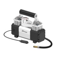Kit d'urgence pour voiture Compresseur d'air double cylindre Pompe à pneu Gonfleur d'air automatique avec lumière LED Outil de réparation des pneus