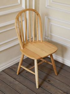 Ensemble de 2 chaises de salle à manger en bois <span class=keywords><strong>Giantex</strong></span>, pieds en bois massif Windsor, dossier haut, barres transversales en forme de H, style vintage campagnard - Product Image 3