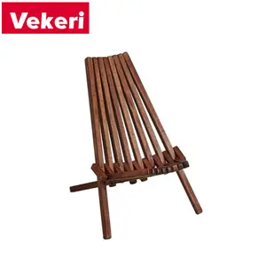 Chinese style simple brown solid wood outdoor chair for garden or patio comfort and enjoyment