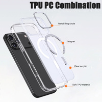 Funda Magnética Transparente de TPU y PC con Sensación de Piel Premium, a Prueba de Golpes, Cobertura Total para iPhone 18, 17 Air, 16, 15, 14 Plus, Pro Max