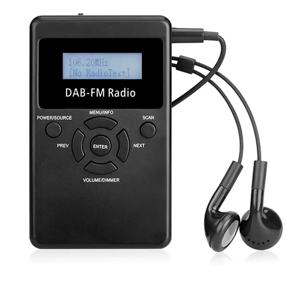 Beste China Super Seps Klein Zakformaat Mini Fm Auto Scan Dab Radio Draagbare Zak Dab Fm Rds Digitale Dab Radio-Ontvanger Met