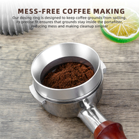 2 PCS/Set 58mm Entonnoir magnétique de dosage de café en aluminium léger Anneau de dosage de café en ABS Doseur de poudre de café