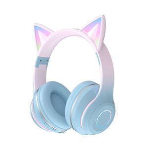 Offres Spéciales <span class=keywords><strong>moins</strong></span> <span class=keywords><strong>cher</strong></span> LED Cat Ear Over-Ear Wireless Headphones avec son stéréo et micro intégré Crystal Stereo Headset - Product Image 1