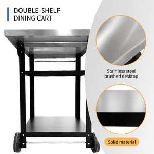 Table de grillade JH-Mech pour grillades de style gros œuf vert Chariot de grillade extérieur portable commercial en acier allié mobile et étanche - Product Image 4