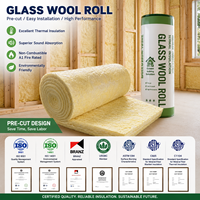 Isolation acoustique en fibre de verre ASTM C1104 pour l'Amérique du Sud, R94 40, imperméable, rouleau de laine de verre prédécoupé pour mur à ossature bois