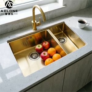 ADLONE dubbele spoelbak keukenkraan met geborsteld oppervlak, 304 roestvrij staal, modern design, handgemaakt, lage prijs, afvoeraccessoire - Product Image 6
