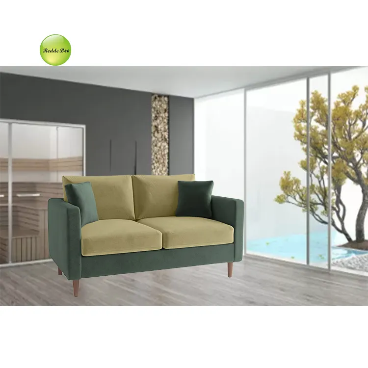 Jiangsu-sofá de tela de diseño de midcentury, muebles modernos de madera para sala de estar, 109