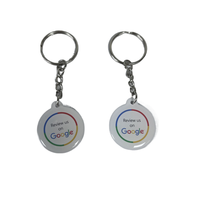 Porte-clés NFC personnalisé avec logo, 13,56 MHz, carte de commentaires Google, étiquette RFID intelligente en époxy pour les médias sociaux, porte-clés NFC pour le marketing