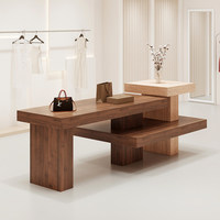 Table d'exposition en bois de style vintage pour magasin de vêtements, centre commercial, bijouterie - Mobilier commercial