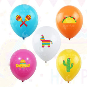 20pcs Mexique Carnaval Cinco-De-Mayo Party Festa Ballons Jour des Morts Cactus <span class=keywords><strong>Pinata</strong></span> Ballons Taco Ballons En Latex - Product Image 4