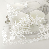 Broderie de dentelle tapis de table tapis de fond photo accessoires de couverture de maison tissu de maille transparent beau blanc