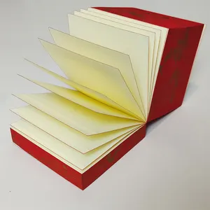 办公室学生办公文具可定制图案方形纸红色备忘录立方体烫印笔记