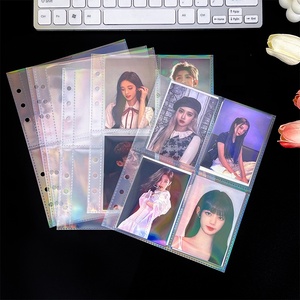 Porte-<span class=keywords><strong>cartes</strong></span> holographique a5 en pp transparent, 6 anneaux, 4 poches, pochette de carte kpop, album photo, collection, pochettes photo, vente en gros - Product Image 3