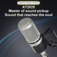 AT-2020 Micro Condensateur Professionnel XLR 48V pour Enregistrement en Studio, Idéal pour les Applications en Home Studio et Projets