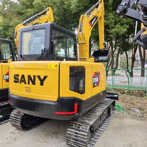Like-New Condition Sany SY55U Mini Excavator 6 Ton Kawasaki Engine PLC Control Yellow Track Hydraulic <b>Machine</b> with low price - Product Image 1