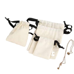 Wholesale Eco-Friendly <b>Reusable</b> Mini Size Cotton Drawstring Jewelry Gift <b>Pouch</b> Dust Bag Custom Logo Printed Customized Color - Product Image 1