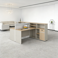 Poste de travail de bureau pour employés, bureaux doubles en forme de croix, cloisons pour quatre/six personnes, caissier, commercial