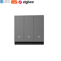 SMTLAP F2 Bahan ABS/PC Panel Kaca Standar Inggris Tombol Tekan Zigbee Sakelar Sentuh Kontrol Aplikasi Smart Life 10A 220V