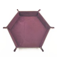 Tablero de Dados Plegable en Forma de Hexágono, de Terciopelo y Cuero, Portátil, para Juegos de Mesa RPG, DND, TRPG