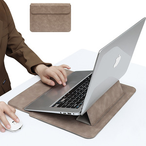 Custodia <span class=keywords><strong>per</strong></span> Laptop in pelle PU resistente con supporto impermeabile <span class=keywords><strong>per</strong></span> <span class=keywords><strong>PC</strong></span> e Tablet borsa portatile ed elegante <span class=keywords><strong>per</strong></span> viaggi Casual - Product Image 6
