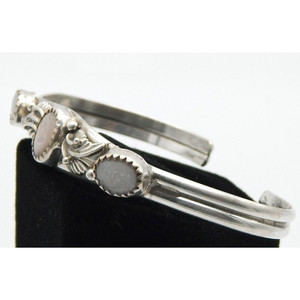 Victorian, .925 argento Sterling braccialetto decorativo con opali bianchi - Product Image 1