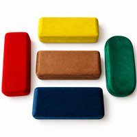 Étui rigide en velours pour lunettes avec logo personnalisé, boîte de protection rectangulaire pour montures optiques et lunettes de soleil