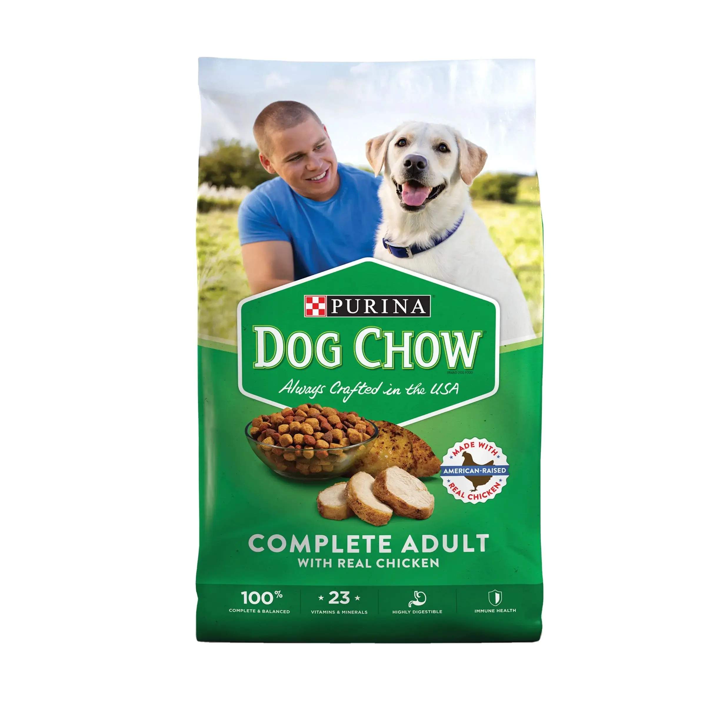 Purina Chow per cani completo di cibo secco per cani da pollo allevato in America (adulti) 18.5 libbre. Borsa miglior prezzo