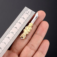 Mini couteau de poche pliable avec manche en laiton et lame en acier inoxydable, petit couteau utilitaire pliable pour porte-clés, couteau cadeau