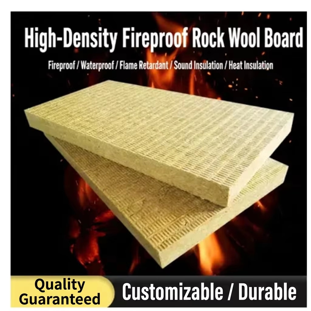 Thermal Insulation Rock Wool Cover Mineral Wool Board Custom Size For Pipeline Equipment Heat Preservation Wrapping