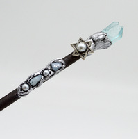Baguette magique gravée à la main en améthyste naturelle pour rituels décor d'autel en cristal accessoires de sorcellerie en bois