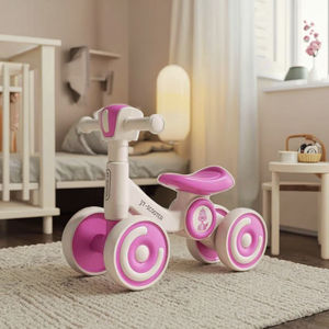 Vélo d'équilibre à quatre roues en plastique 3 en 1 de haute qualité pour enfants apprenant à marcher avec un harnais de sécurité à 3 points - Product Image 4