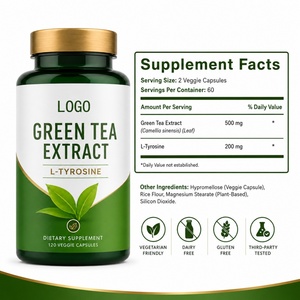 Nouvelles capsules d'extrait de thé vert à 98 % avec L-Tyrosine et EGCG, concentré riche en polyphénols antioxydants, 120 capsules pour la santé - Product Image 6