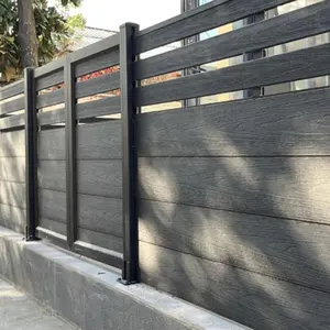 Modern Customized Outdoor 6 Foot Wooden Plastic Composite Fence Easy Installation Wpc Home Decorative Private Garden Fence