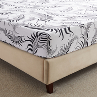 Ensemble de literie 3 pièces en microfibre polyester douce et chaude, imprimé style moderne, drap-housse et taie d'oreiller