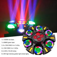 AOPU Vente en gros Projecteur laser à six bras 4-en-1 à effets variés, type 'Bee Eye', à tête mobile, LED, pour discothèque, DJ, scène, fêtes, bars et KTV