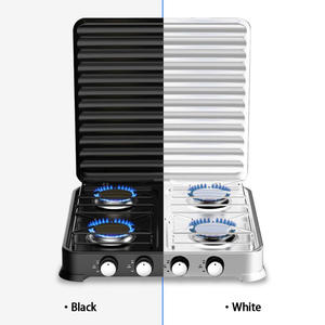 Yüksek kalite 4 brülör ticari mutfak gaz sobası ağır dökme demir masa üstü kapak açık ev için taşınabilir dört ocak - Product Image 3