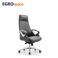 Chaise de bureau ergonomique professionnelle EGROspace à dossier haut en cuir réglable
