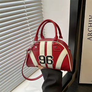 American Sports Hot Girl Style Trend Fashion Large-Capacity Casual <b>Bowling</b> Portable Women's ZIP Single Strap Cross-Body Bag - Product Image 5
